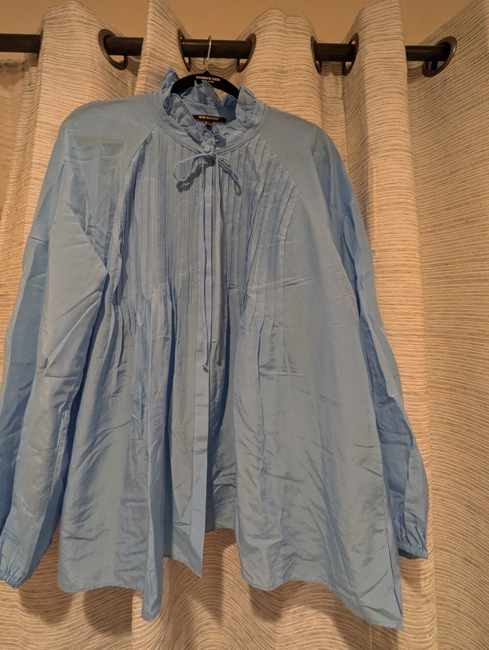 Kobi Halperin Light Blue Pleated Long-Sleeve Kendall Shirt - XXL